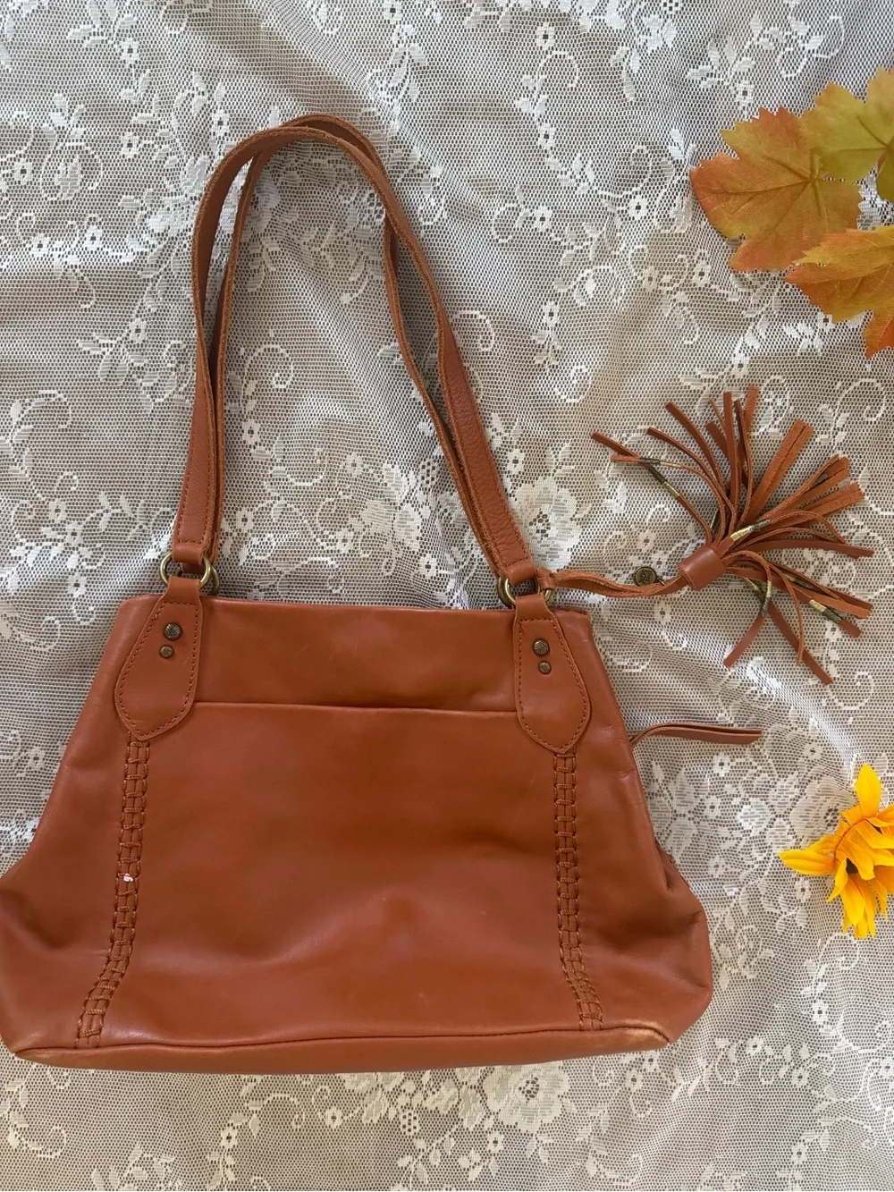Cognac Leather Handbag